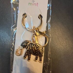 Gold and Black Elephant Keychain/bag charm new!
